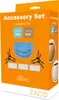 The image shows the packaging of a ZACO accessory set for robot vacuum cleaners. Produktbild-Vorschau