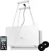 Hotte îlot 60cm recyclage air verre blanc Tactile LED App Voir les images du produit 1