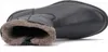 A close-up, top-down view of a black winter boot with brown fur lining. Produktbild-Vorschau