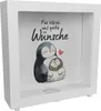 Pinguin Mutter und Kind Rahmen Spardose aus Holz mit Spruch Produktbild-Vorschau 1