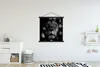 MuchoWow® Textilposter Blumen - Löwe - Dschungel - Schwarz Produktbild-Vorschau 2