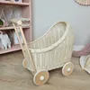 Puppenwagen aus weiden in der Farbe ecru 48x30x45cm - Produktbild-Vorschau 5
