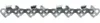 A close-up, straight-on view of a chainsaw chain against a white background. Produktbild-Vorschau