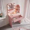 SONNI Różowa toaletka, kompaktowa komoda 70x40x140cm z Podgląd zdjęcia produktu 2