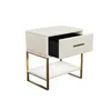 Ensemble de deux tables de chevet avec tiroir, en velours Voir les images du produit 7