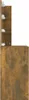 A side view of a wooden vanity table with shelves and white knobs. Náhľad obrázku produktu