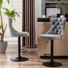 2er Set drehbare Samt-Barhocker, höhenverstellbar, modern, Produktbild-Vorschau 14