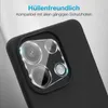 Close-up of a smartphone camera lens protector on a black phone case. Produktbild-Vorschau