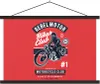 MuchoWow® Textilposter Motorrad - Mann - Retro - Zitat Produktbild-Vorschau 1