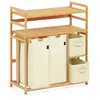 AdelDream Wäschekorb 4 Fächer 2 Regale Wäschesammler 140L Produktbild-Vorschau 1