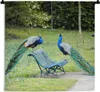 MuchoWow® Wandteppich Wandbehang Pfau - Bank - Park 60x60 Produktbild-Vorschau 1