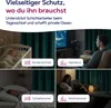 Collage of four scenes showing the use of curtains in different rooms: a nursery, a home theater, a bedroom, and a living room. Produktbild-Vorschau