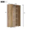 Merax vitrinekast met LED-verlichting, glazen vitrine met 2 Productafbeelding-voorbeeld 6