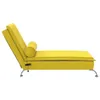 vidaXL Massage-Chaiselongue mit Nackenrolle Gelb Samt Produktbild-Vorschau 5