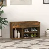 vidaXL Schuhbank Räuchereiche 80x30x45 cm Holzwerkstoff Produktbild-Vorschau 3
