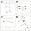 Diagrams illustrating the installation steps for a ceiling light fixture. Voir les images du produit