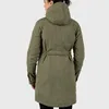 A person wearing a green parka jacket, shown from the back. Produktbild-Vorschau
