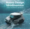 A pool cleaning robot is shown underwater, with text overlay describing its design and function. Náhled obrázku produktu