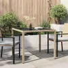 vidaXL Table de jardin beige 90 x 90 x 75 cm en rotin Voir les images du produit 2