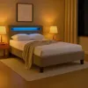 Polsterbett LASHIO mit LED Beleuchtung im Kopfteil 120x200 Produktbild-Vorschau 1