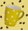 Joli set de 4 tasses à café en céramique 250 ml, uni à pois Voir les images du produit 4