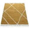 TT Home Shaggy Teppich Gelb Wohnzimmer Hochflor Rauten Produktbild-Vorschau 4