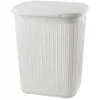 A white laundry basket with a lid, shown from a front-side angle against a white background. Voir les images du produit