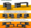 Demonstration of how a desk can be assembled in different configurations. Náhľad obrázku produktu
