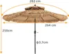 A straw-colored umbrella with dimensions indicated by measurement lines and text. Náhľad obrázku produktu