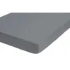 A close-up view of a gray fitted sheet, showing its texture and elasticized edge. Produktbild-Vorschau