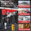 A miniature electric hoist is shown, with accompanying images illustrating its use in various industrial and commercial settings. Voir les images du produit
