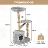 COSTWAY: Árbol para gatos de madera natural con cueva, 105 Vista previa de la imagen del producto 2