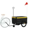 vidaXL Fahrradanhänger Schwarz und Gelb 45 kg Eisen Produktbild-Vorschau 3