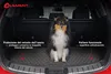 The back of a car with a dog sitting on a car mat. Produktbild-Vorschau
