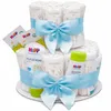 MilaBoo® Windeltorte Junge 2-stöckig blau – Babygeschenk Produktbild-Vorschau 1