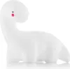 A white dinosaur-shaped night light with red cheeks and a black eye, set against a white background. Voir les images du produit