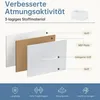 Diagram showing the layered construction of a fabric storage drawer, with labels indicating the materials and features. Produktbild-Vorschau