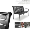 Banc de jardin PINO 3 places 126 x 62 x 81,5cm - noir Voir les images du produit 4