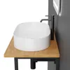 HAGO24 Waschbecken Keramik 60x38x12cm oval weiß Produktbild-Vorschau 4