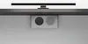A close-up view of a bathroom cabinet with two circular openings, one dark gray and one light gray, mounted under a dark gray shelf. Náhled obrázku produktu