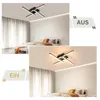 A collage showing a modern LED ceiling light installed in a bedroom setting, with close-ups and text overlays. Produktbild-Vorschau