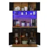 Buffet multifonctionnel de 100x40x180 cm, avec éclairage Voir les images du produit 13