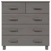 Sideboard HAMAR Hellgrau 79x40x80 cm Massivholz Kiefer Produktbild-Vorschau 3