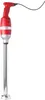 A red and silver immersion blender is shown against a white background. Produktbild-Vorschau