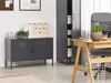 BELIANI Kovová skříňka černá kovová příborník 100 x 40 x 65 Náhled obrázku produktu 2