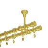 A close-up view of a double curtain rod system with rings and clips, mounted from the ceiling. Produktbild-Vorschau