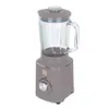 A taupe stand mixer with a glass jar is shown against a white background. Voir les images du produit