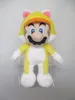 A plush toy of Mario dressed as a cat, standing on a clear stand against a plain background. Podgląd zdjęcia produktu