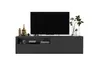 A modern, graphite-colored TV cabinet with a television on top, displayed against a white background. Náhľad obrázku produktu