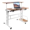 A height-adjustable laptop desk with wheels and a tilting tabletop. Produktbild-Vorschau